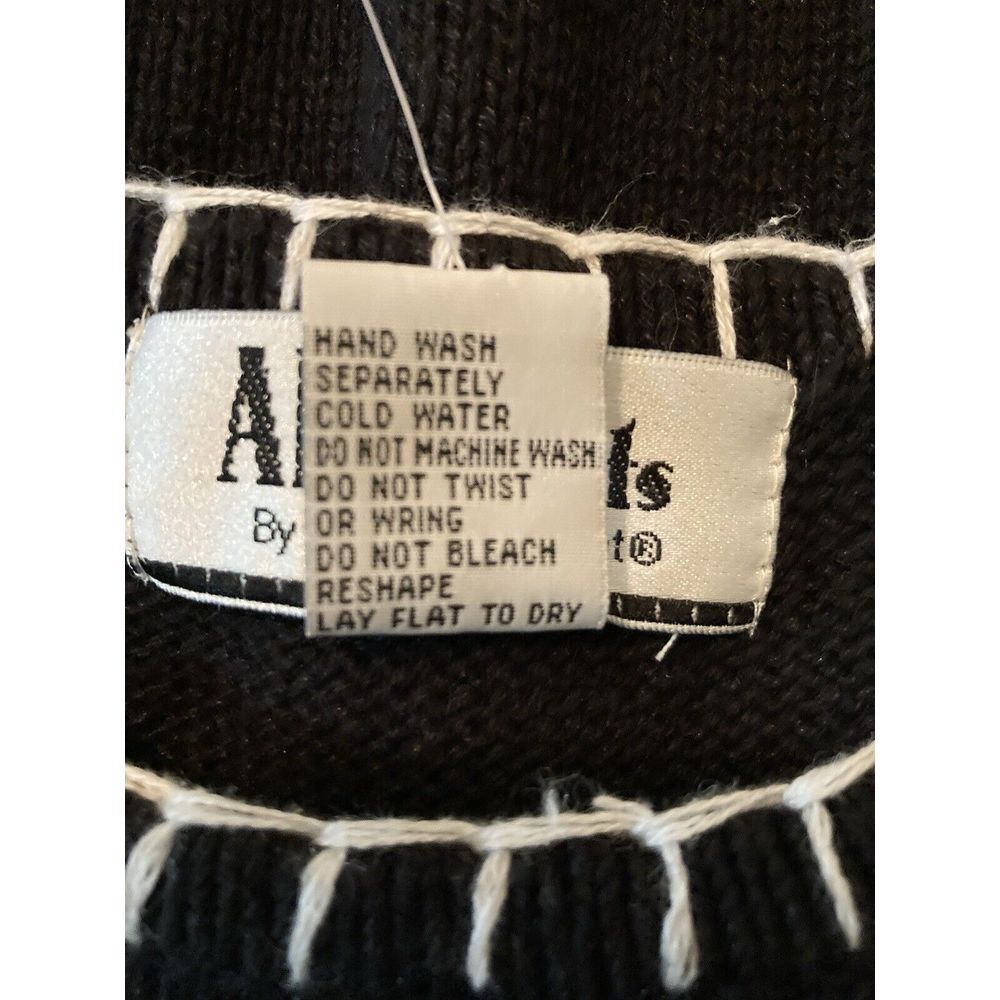 All Points‎ Reference Point Women M Sweater Vest Daisy Flower Embroidery Black - Picture 8 of 9